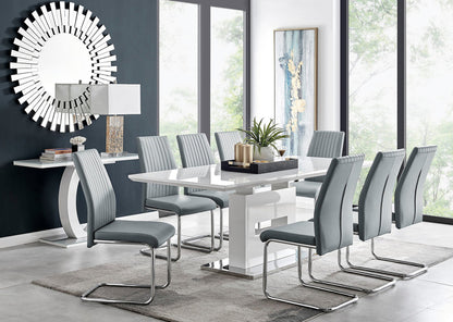 Arezzo Large Extending Dining Table and 8 Lorenzo Chairs