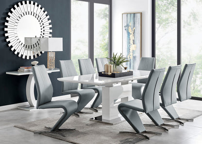 Arezzo Large Extending Dining Table and 8 Willow Chairs