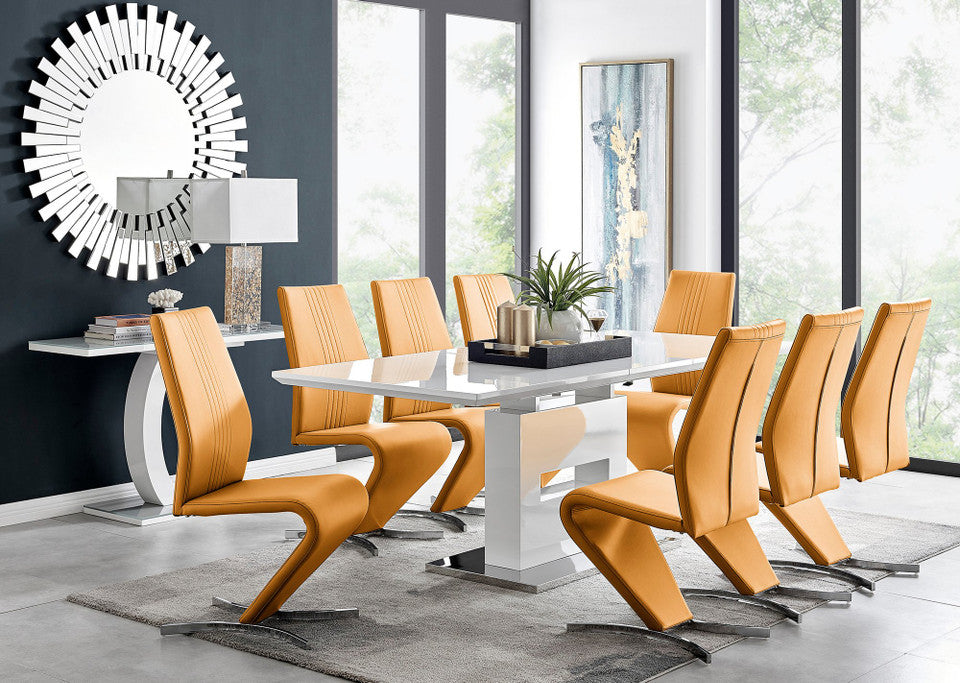 Arezzo Large Extending Dining Table and 8 Willow Chairs
