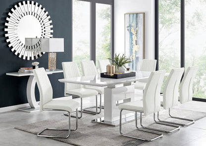 Arezzo Large Extending Dining Table and 8 Lorenzo Chairs