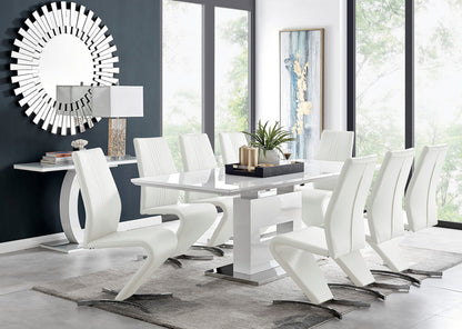 Arezzo Large Extending Dining Table and 8 Willow Chairs