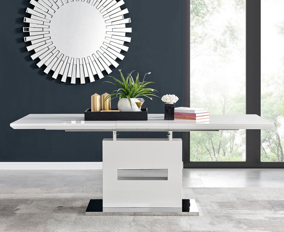 Arezzo Large Extending Dining Table and 8 Lorenzo Chairs