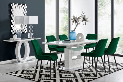 Arezzo Large Extending Dining Table and 6 Pesaro Black Leg Chairs