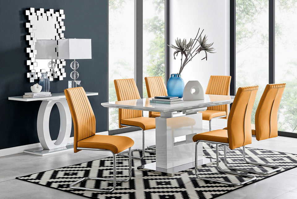 Arezzo Large Extending Dining Table and 6 Lorenzo Chairs