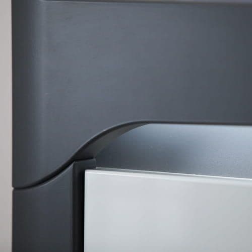 Athens Grey And White Gloss 2 Door / 4 Drawer Sideboard With Lights