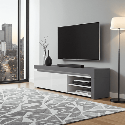 Atlantis Matte Black Large TV Cabinet