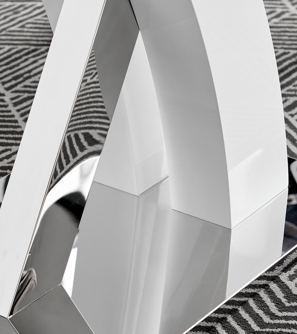 Atlanta 4 White Dining Table and 4 Milan Black Leg Chairs