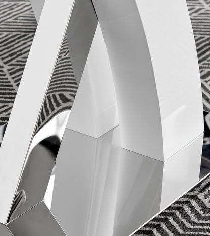 Atlanta 4 White Dining Table and 4 Milan Black Leg Chairs