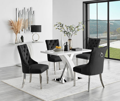 Atlanta 4 Table & 4 Velvet Belgravia Chairs
