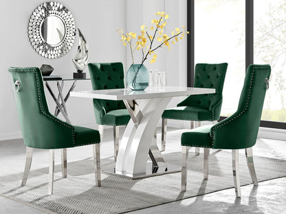 Atlanta 4 Table & 4 Velvet Belgravia Chairs