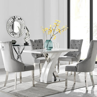 Atlanta 4 Table & 4 Velvet Belgravia Chairs