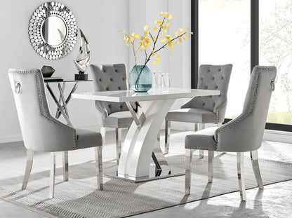 Atlanta 4 Table & 4 Velvet Belgravia Chairs