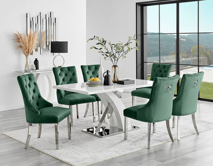 Atlanta 6 Table & 6 Velvet Belgravia Chairs
