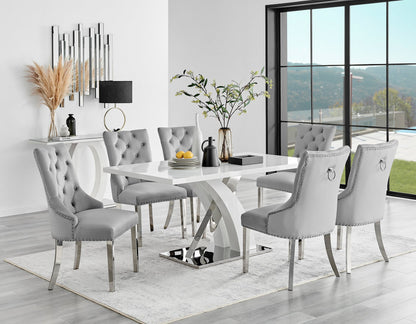 Atlanta 6 Table & 6 Velvet Belgravia Chairs
