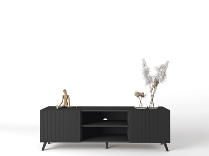 Atlantis Matte Black Large TV Cabinet