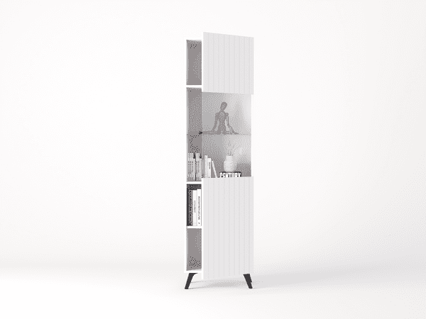 Atlantis Matte White Tall Display Cabinet