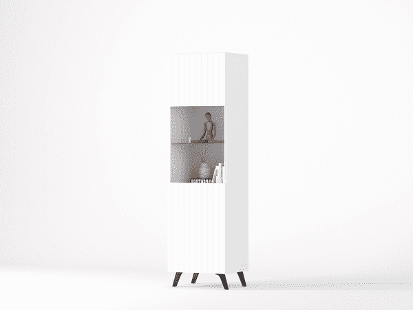 Atlantis Matte White Tall Display Cabinet