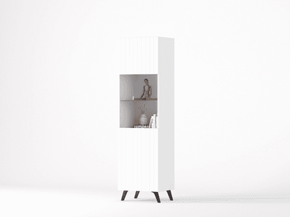 Atlantis Matte White Tall Display Cabinet