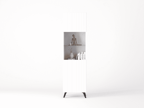 Atlantis Matte White Tall Display Cabinet