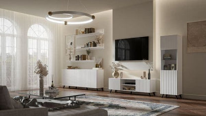 Atlantis Matte White Tall Display Cabinet