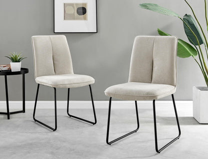 Novara White Gloss Black Leg Round Dining Table & 4 Halle Chairs