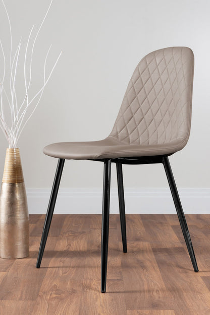 Carson White Marble Effect Dining Table & 6 Corona Black Leg Chairs