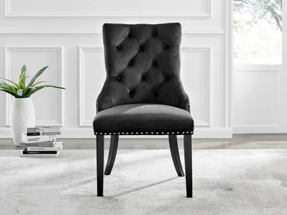 Imperia 4 Black Dining Table and 4 Belgravia Black Leg Chairs