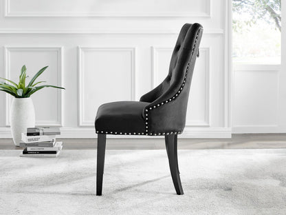 Imperia 4 Black Dining Table and 4 Belgravia Black Leg Chairs