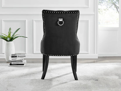 Imperia 4 Black Dining Table and 4 Belgravia Black Leg Chairs