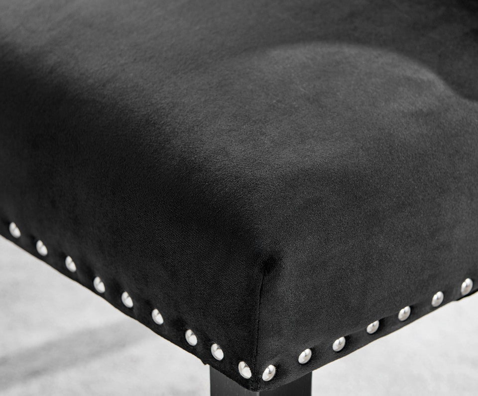 Imperia 4 Black Dining Table and 4 Belgravia Black Leg Chairs