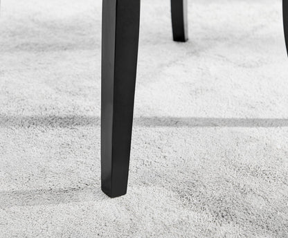 Imperia 4 Black Dining Table and 4 Belgravia Black Leg Chairs