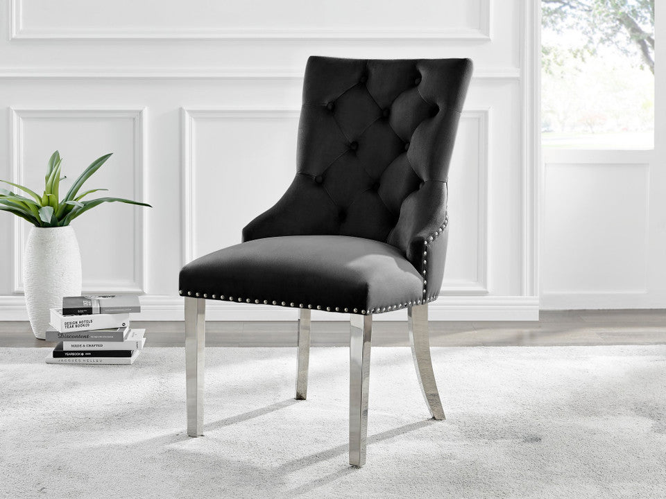 Atlanta 6 Table & 6 Velvet Belgravia Chairs