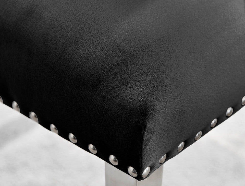 Novara 100Cm Silver & 4 Velvet Belgravia Chairs