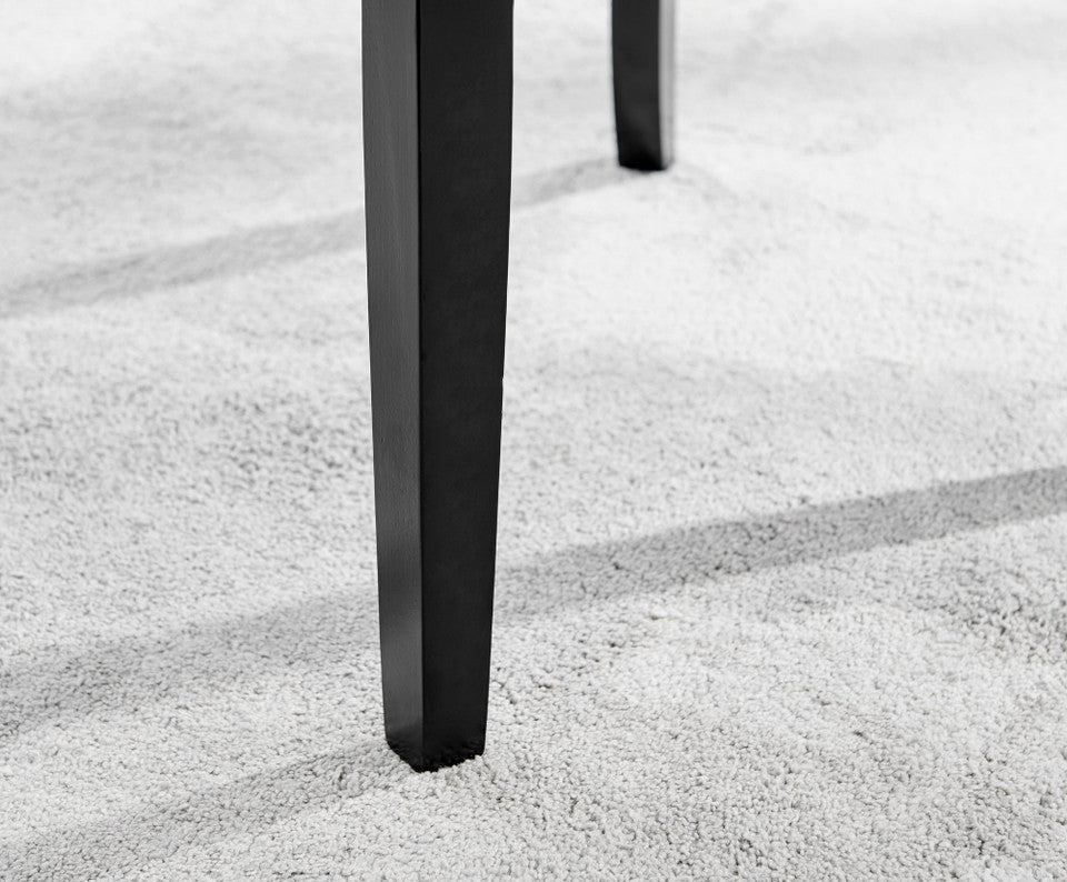 Imperia 4 Black Dining Table and 4 Belgravia Black Leg Chairs