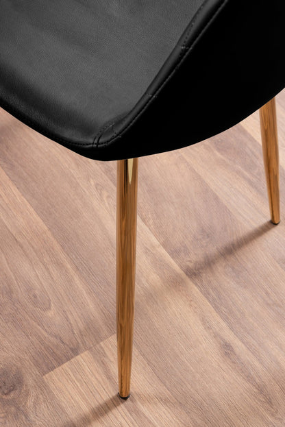 Novara Gold Metal 100cm Round Glass Dining Table And 4 Corona Gold Dining Chairs