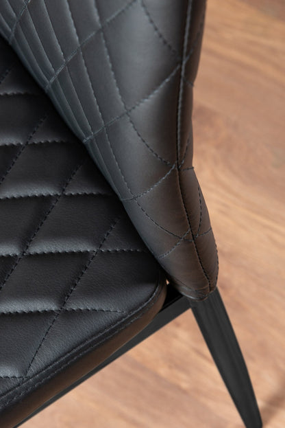 Atlanta 4 White Dining Table and 4 Milan Black Leg Chairs