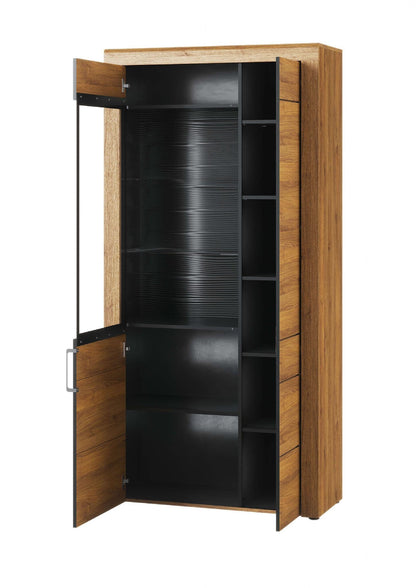 Camar Large Oak Effect 2 Door Display Cabinet