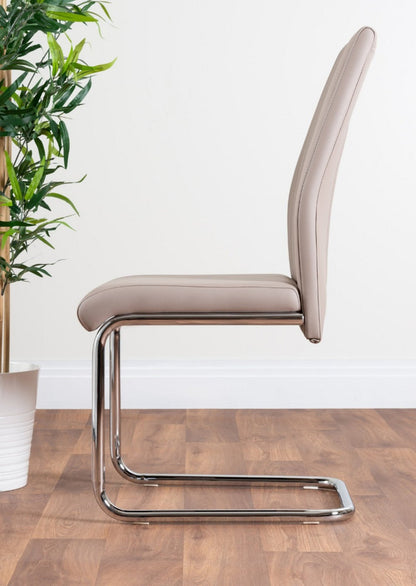 Novara Chrome Metal 100cm Round Glass Dining Table And 4 Lorenzo Dining Chairs