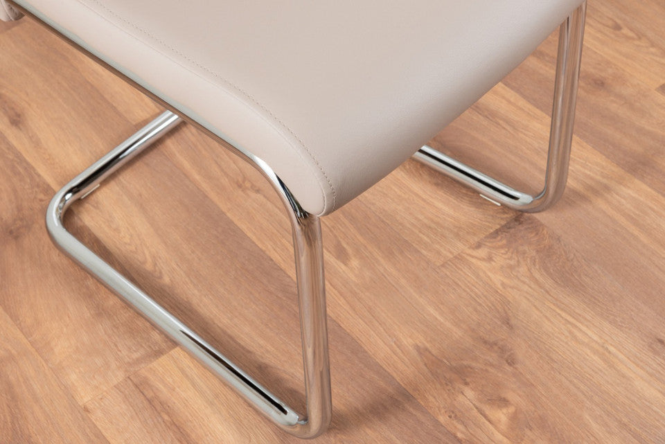 Imperia 4 Modern White High Gloss Dining Table And 4 Lorenzo Chrome Dining Chairs Set