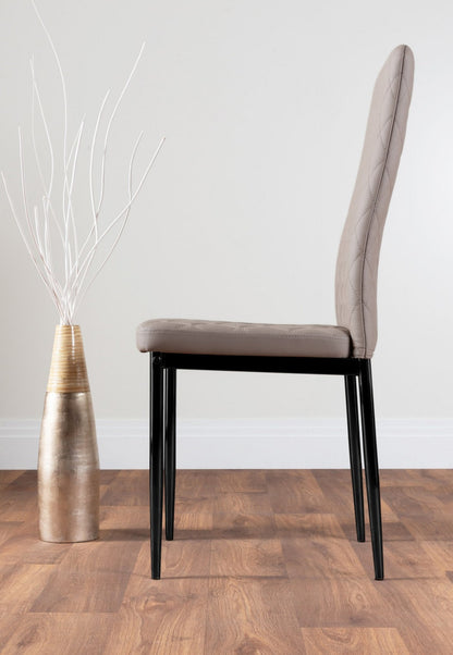 Koko Oak Effect Round Dining Table & 4 Milan Black Leg Chairs