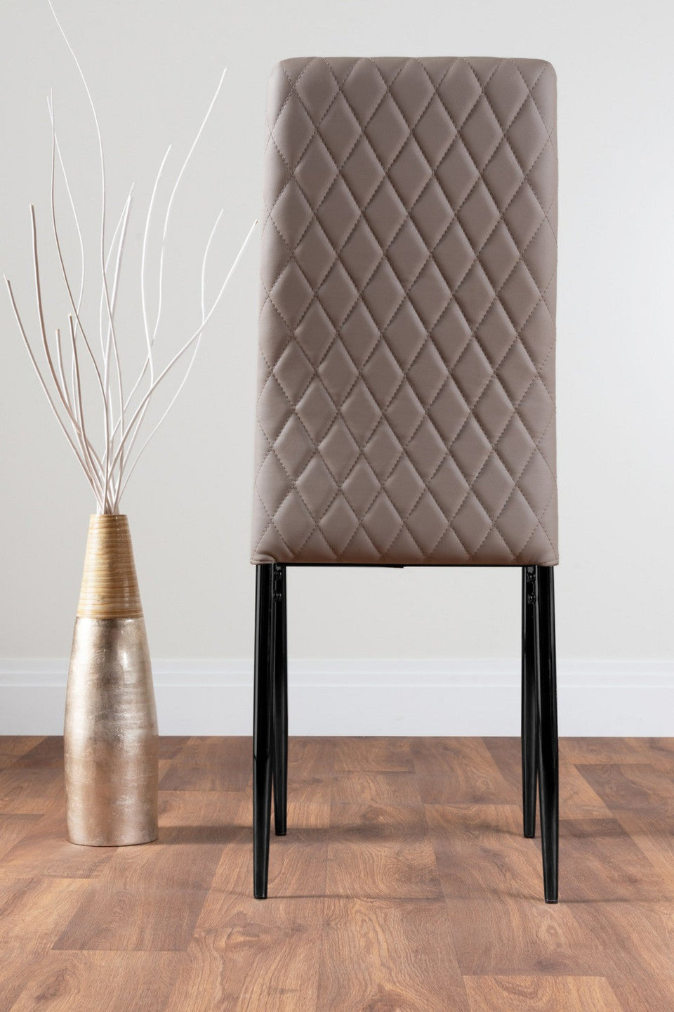 Kylo Brown Wood Effect Dining Table & 6 Milan Black Leg Chairs