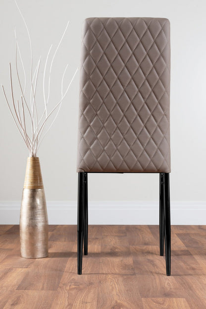 Kylo Brown Wood Effect Dining Table & 6 Milan Black Leg Chairs