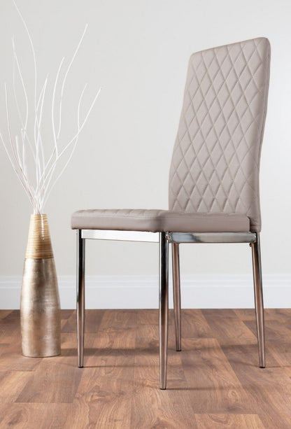 Imperia 4 Modern Grey High Gloss Dining Table And 4 Modern Milan Chairs Set