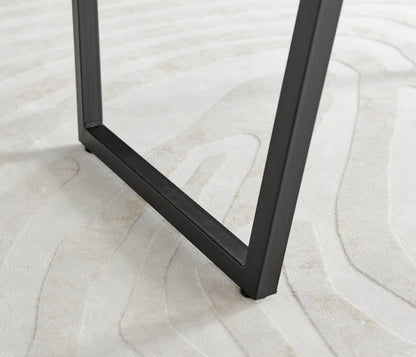 Carson White Marble Effect Square Dining Table & 2 Calla Black Leg Chairs