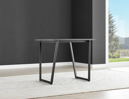 Carson White Marble Effect Square Dining Table & 2 Calla Black Leg Chairs