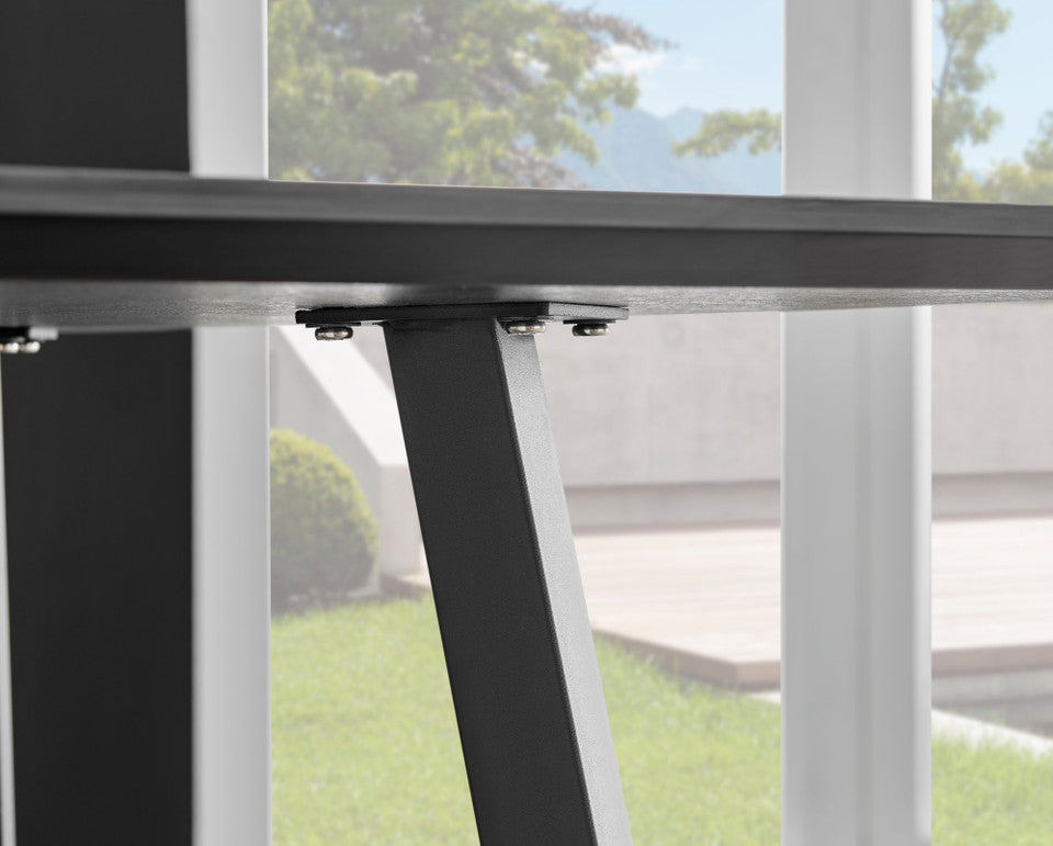 Carson White Marble Effect Dining Table & 4 Milan Black Leg Chairs