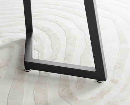 Carson White Marble Effect Dining Table & 4 Pesaro Black Leg Chairs