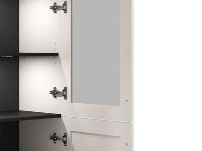 Cassio Cashmere Taupe Panelled Low Showcase Display Cabinet