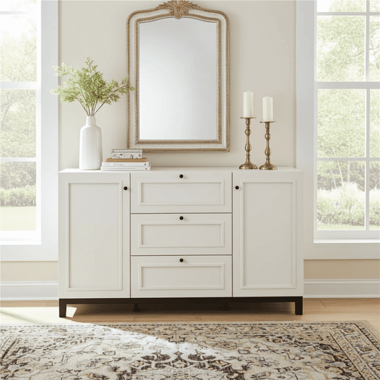 Cassio Cashmere Taupe Panelled Sideboard