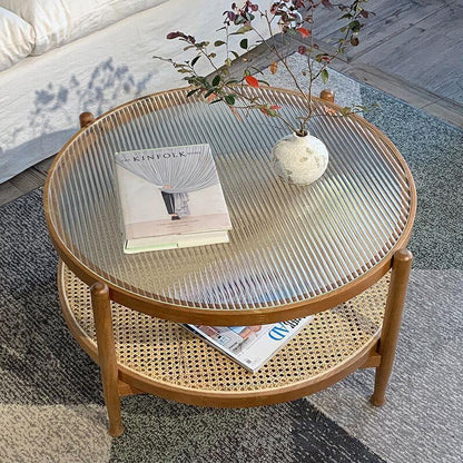 Cement Coffee Table Set, Oak
